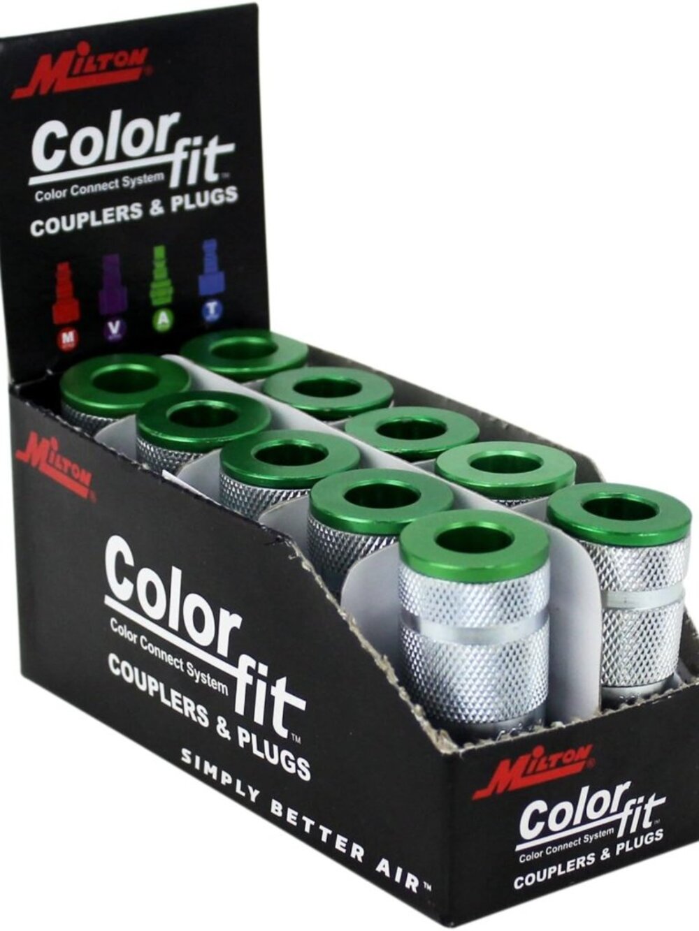 Pneumatic Couplers A-Style Green 1/4" NPT Male - Box of 10, High-Quality